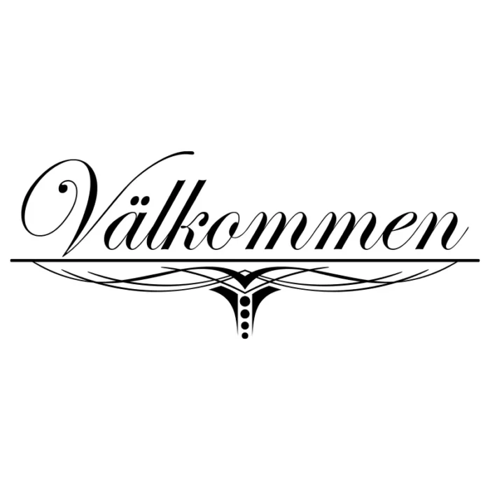 Välkommen-väggdekor-hall-text-svart