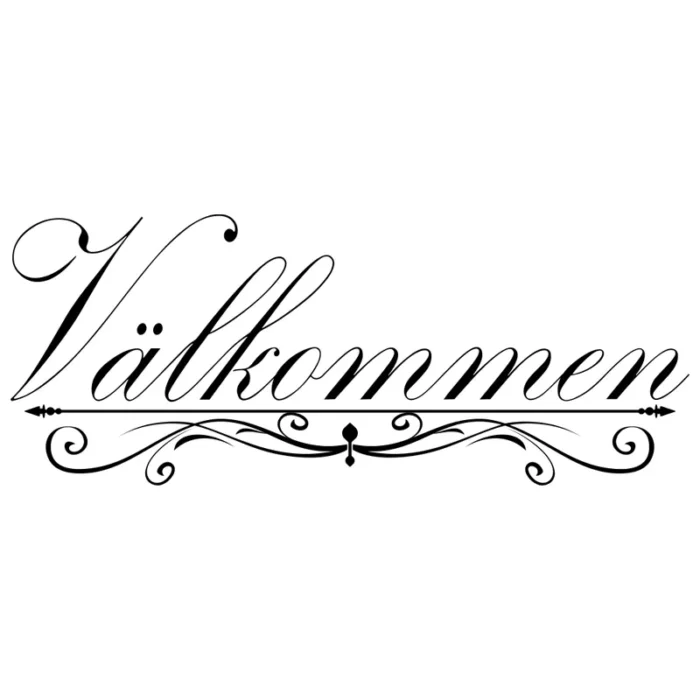 Välkommen-väggdekor-text-svart