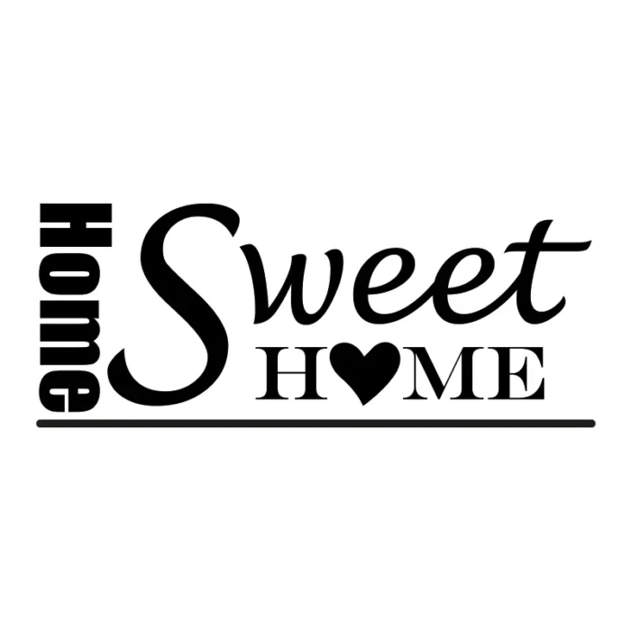 Home-sweet-home-väggdekor-väggtext-streck-svart