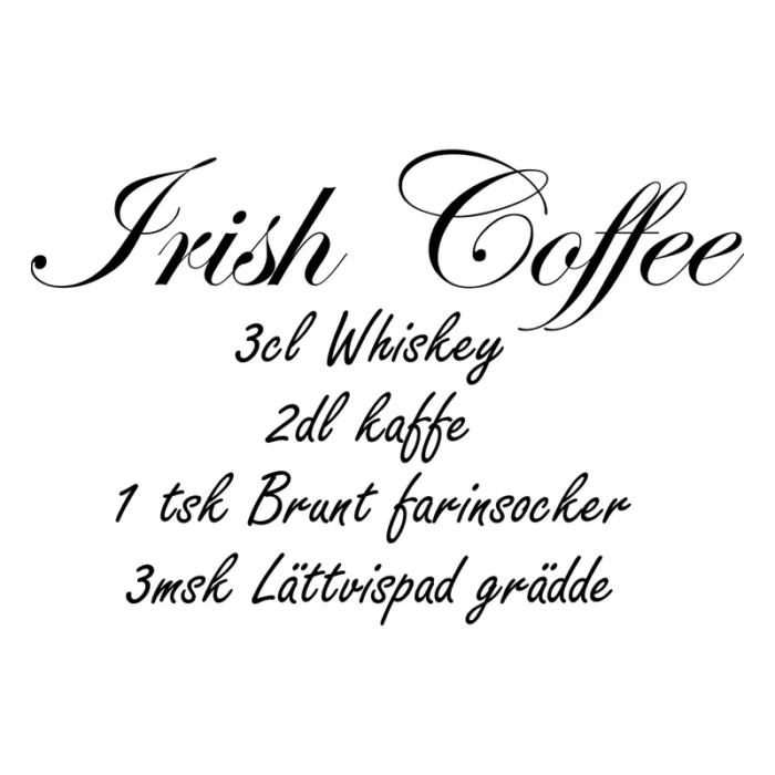 Recept-irish-coffee-väggdekor-svart