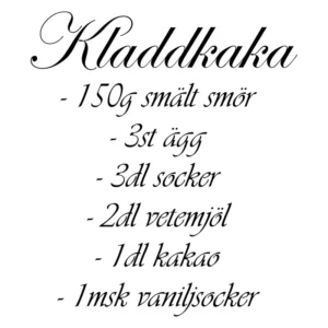Recept-kladdkaka-väggdekor-svart