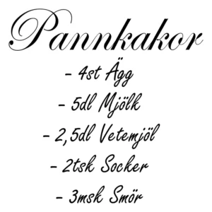 Recept-pannkakor-väggdekor-svart