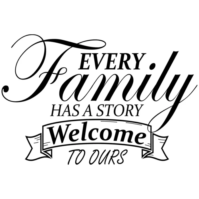 Every-family-has-a-story-väggdekor-svart