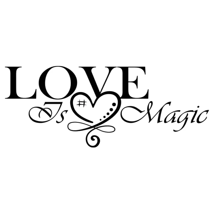 Love-is-magic-hjärta-väggdekor-svart