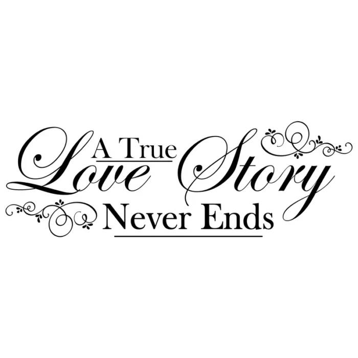 A-true-love-story-never-ends-väggdekor-svart