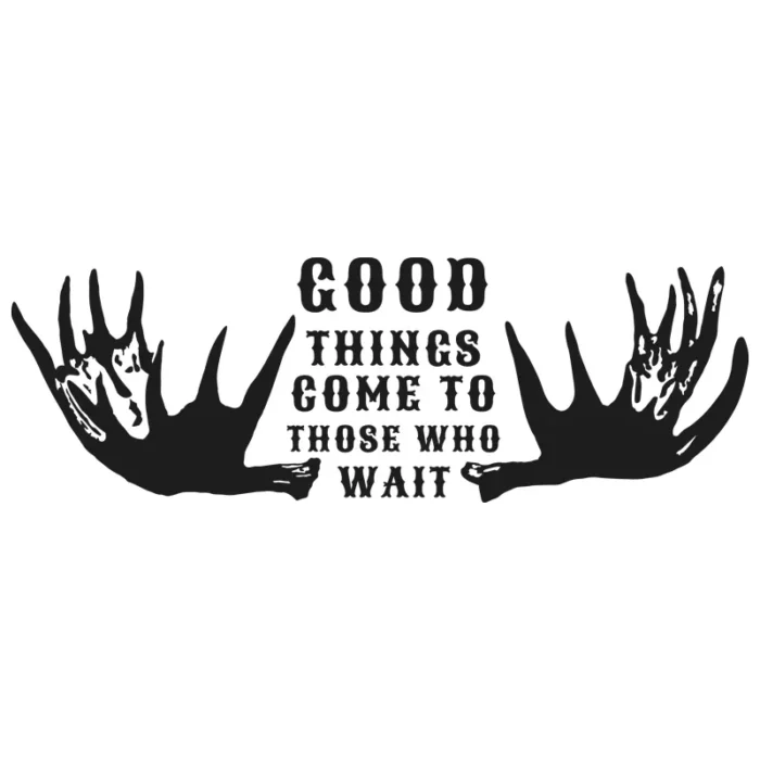 Good-things-come-to-those-who-wait-väggdekor-svart