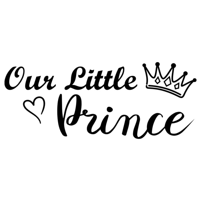 Our-little-prince-väggdekor-hjärta-barnrum-svart