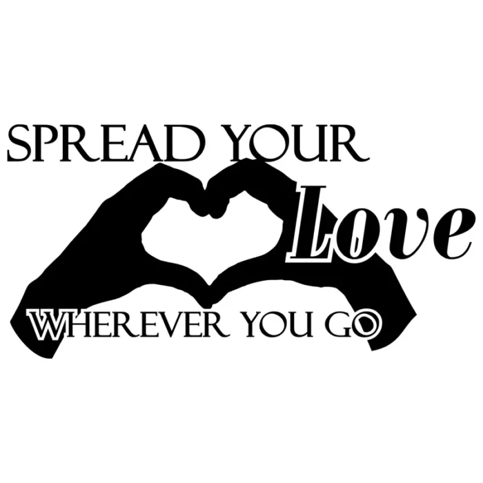 Spread-your-love-wherever-you-go-väggdekor-svart