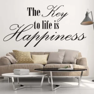 The-key-to-life-is-happiness-väggdekor