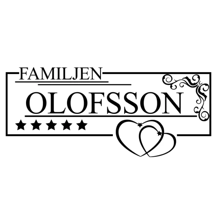 Monogram Med Efternamn Med Hjärtan - Bild 2