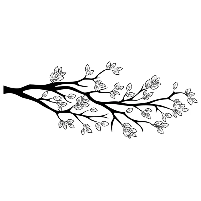 gren-blad-väggdekor-vardagsrum-svart