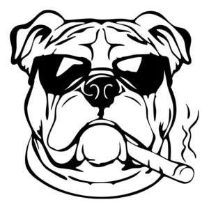 Bulldog-cigarett-solglasögon-dekal