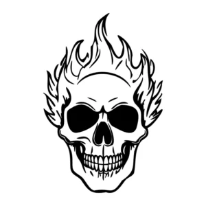 Döskalle-eldflammor-dekal
