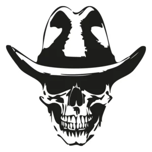 Döskalle-pirat-cowboyhatt-dekal