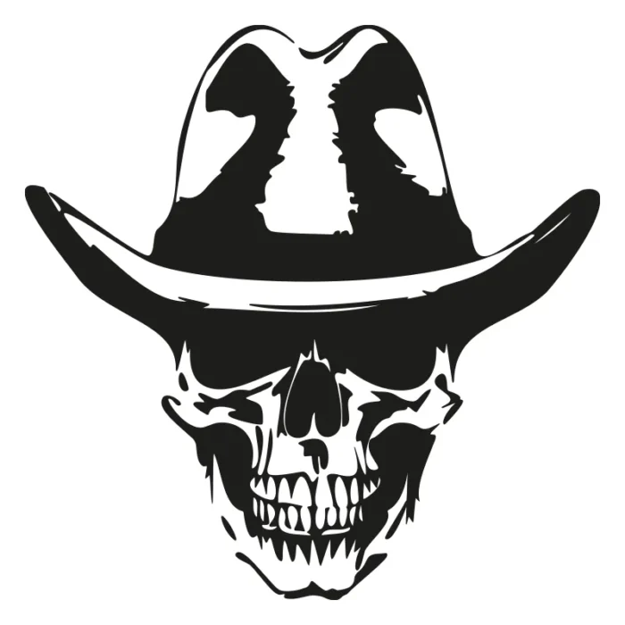 Döskalle-pirat-cowboyhatt-dekal