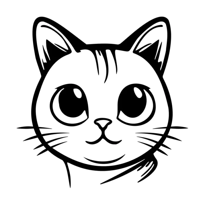 Kattunge-med-stora-ögon-dekal