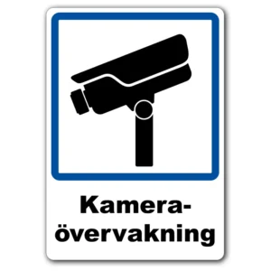 Kamera-övervaknings-skylt-dekal-klistermärke