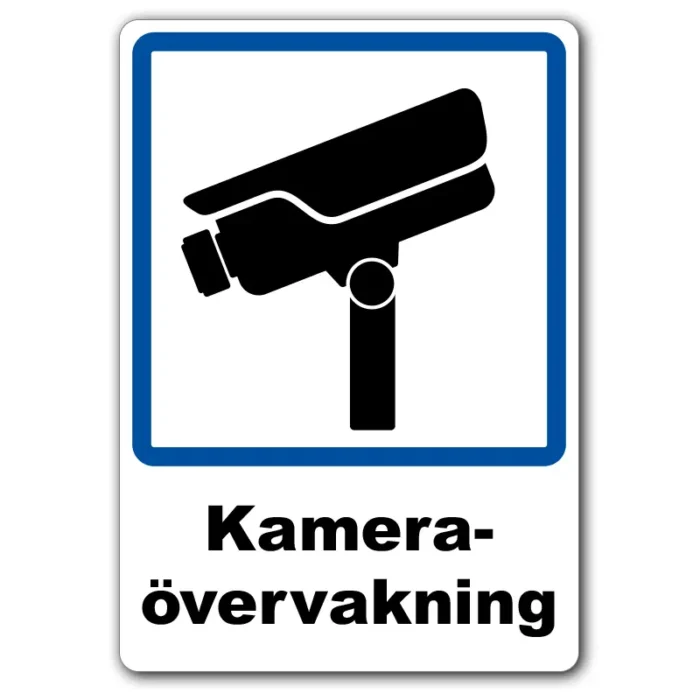 Kamera-övervaknings-skylt-dekal-klistermärke