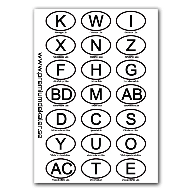 Länsbokstäver-A4-klistermärke-sticker-dekal