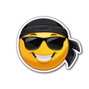 Smiley-face-bandana-sticker-klistermärke