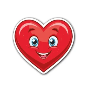 Smiley-face-hjärta-sticker-klistermärke