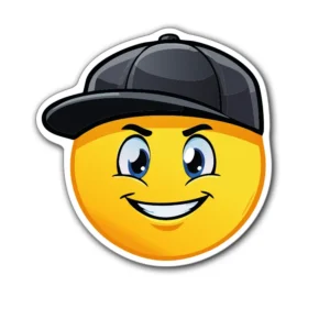 Smiley-face-kille-keps-sticker-klistermärke