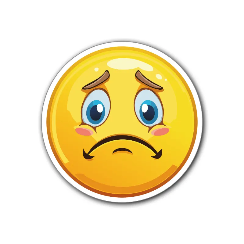 Smiley-face-ledsen-sticker-klistermärke