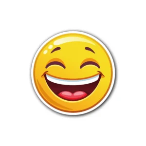 Smiley-face-skrattar-sticker-klistermärke