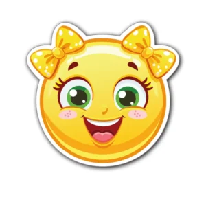 Smiley-face-tjej-bäbis-sticker-klistermärke