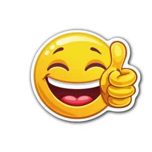 Smiley-face-tumbs-up-sticker-klistermärke