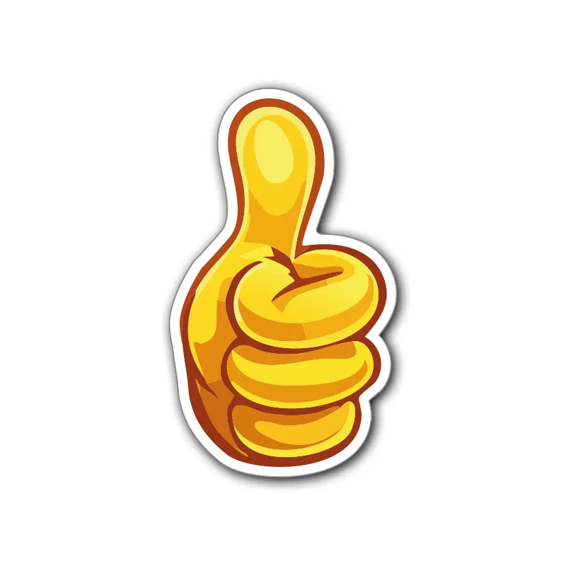 Smiley-tumme-up-sticker-klistermärke