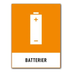 Återvinningsdekal-återvinningsskylt-batterier