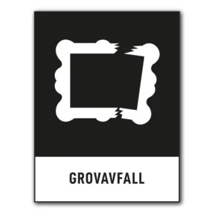 Återvinningsdekal-återvinningsskylt-grovavfall