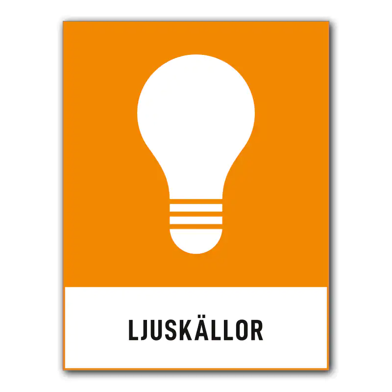 Återvinningsdekal-återvinningsskylt-ljuskällor