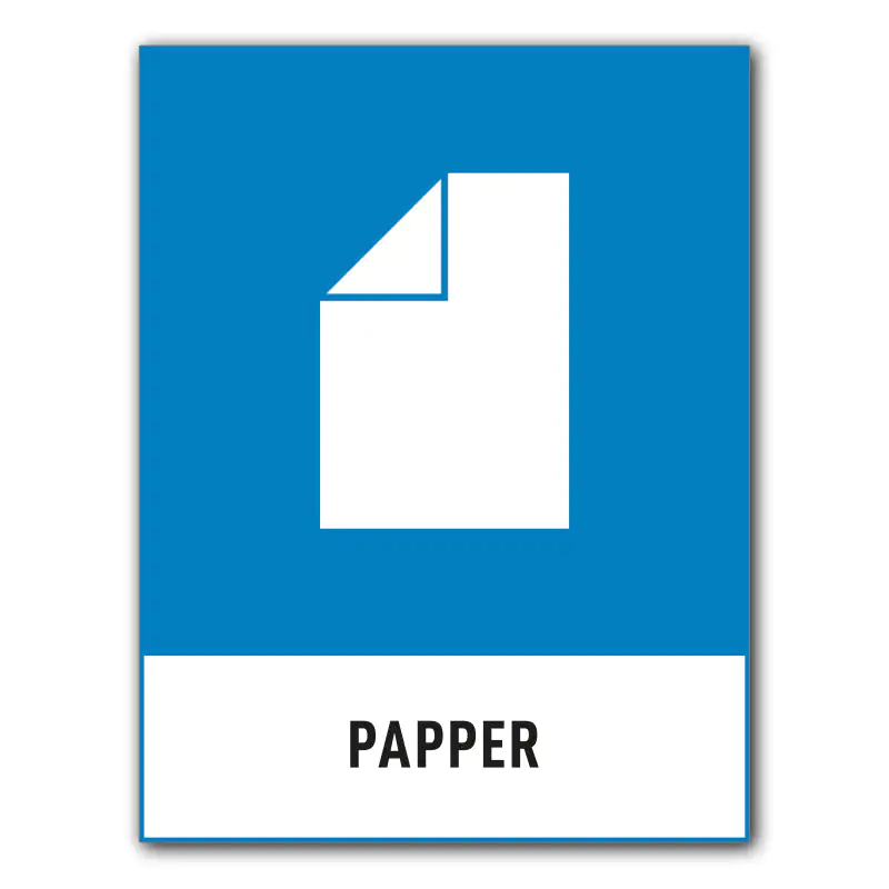 Återvinningsdekal-återvinningsskylt-papper