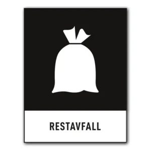 Återvinningsdekal-återvinningsskylt-restavfall