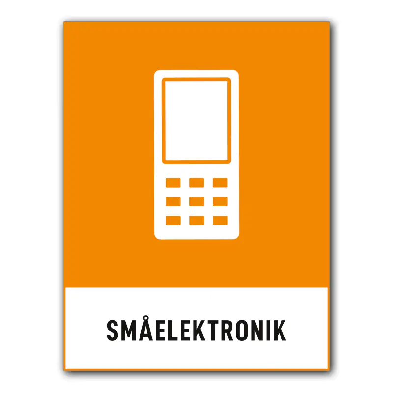 Återvinningsdekal-återvinningsskylt-småelektronik