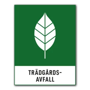 Återvinningsdekal-återvinningsskylt-trädgårdsavfall