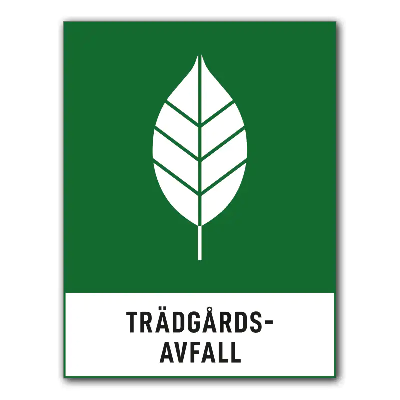 Återvinningsdekal-återvinningsskylt-trädgårdsavfall