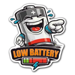 Low-battery-sticker-klistermärke
