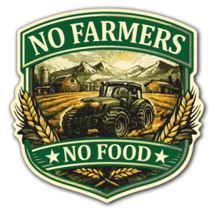 No-farmers-no-food-klistermärke-sticker
