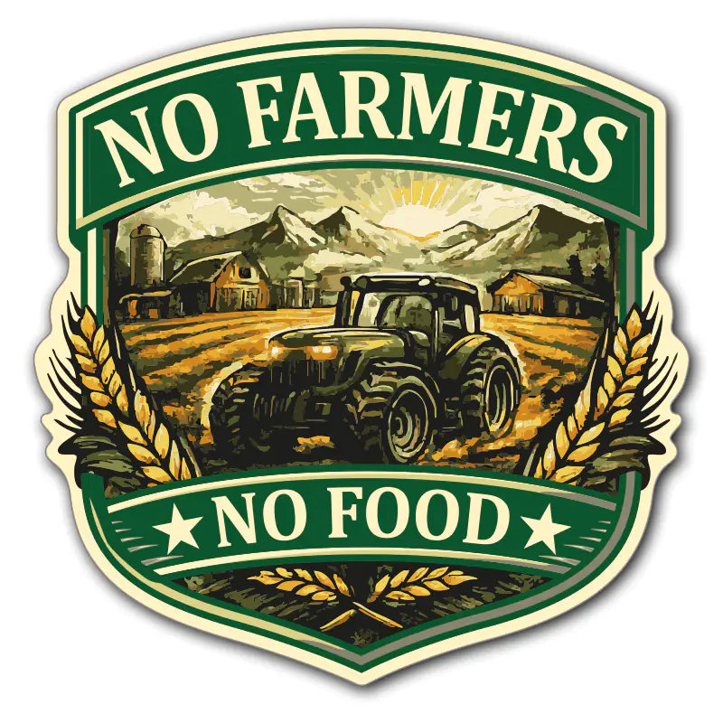 No-farmers-no-food-klistermärke-sticker