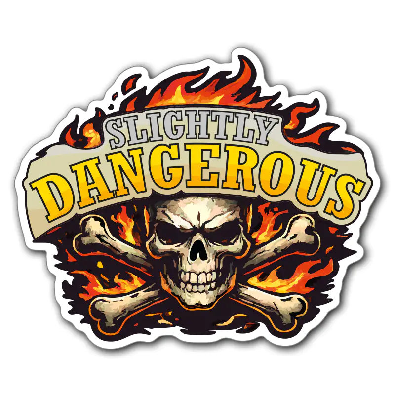 Slightly-dangerous-sticker-klistermärke